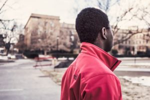 Young man looking away from the camera